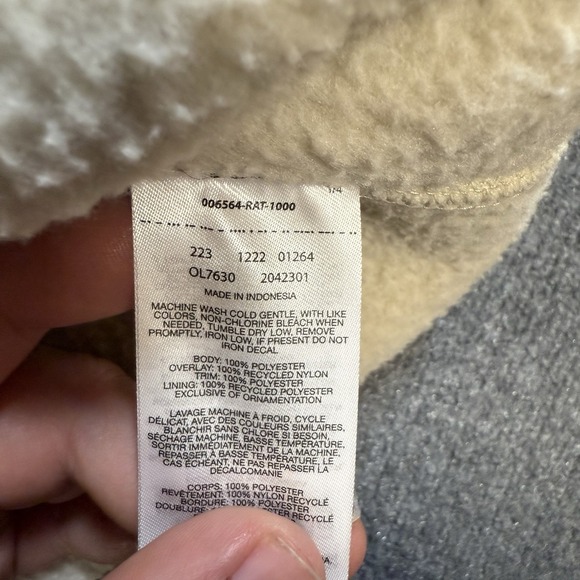 Mountain Hardwear HiCamp‎ Fleece Jacket Womens Medium Cream White Long Full Zip - Picture 8 of 11